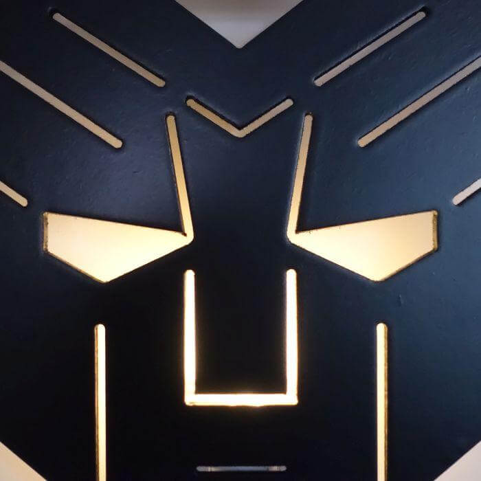 Houten wandlamp kinderkamer | Transformer - zwart