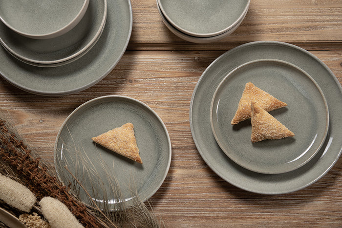 Clayre & Eef Ontbijtbord Ø 21 cm Groen Keramiek Bord