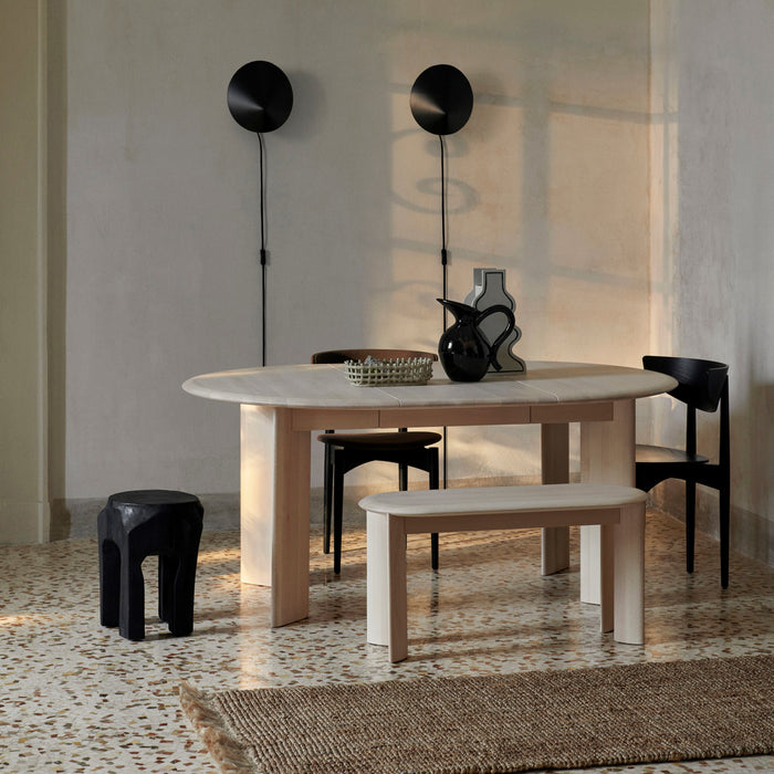 Ferm Living Bevel Uitschuifbare Eettafel 117/167/217 x 117 cm - Wit Eikenhout