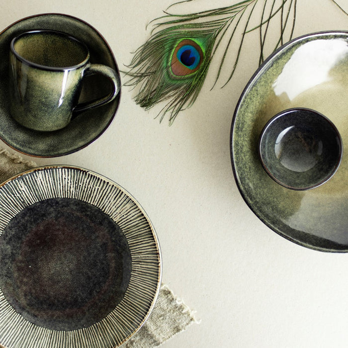 Dutch Rose Giftset 4 kommen 14 cm Groen