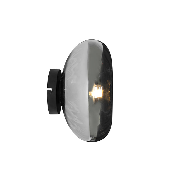 QAZQA Art Deco wandlamp zwart met smoke glas - Ayesha