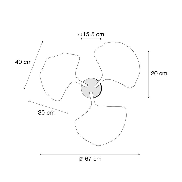 QAZQA Oosterse plafondlamp messing met zwart 3-lichts - Louka
