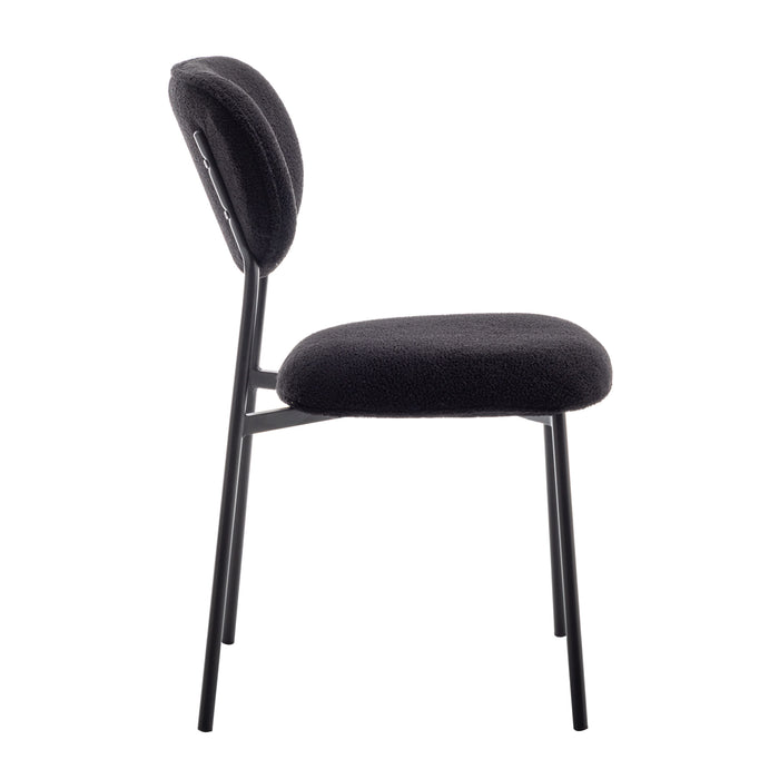 Furnihaus Eetkamerstoel Amalia Teddy Zwart Set van 2