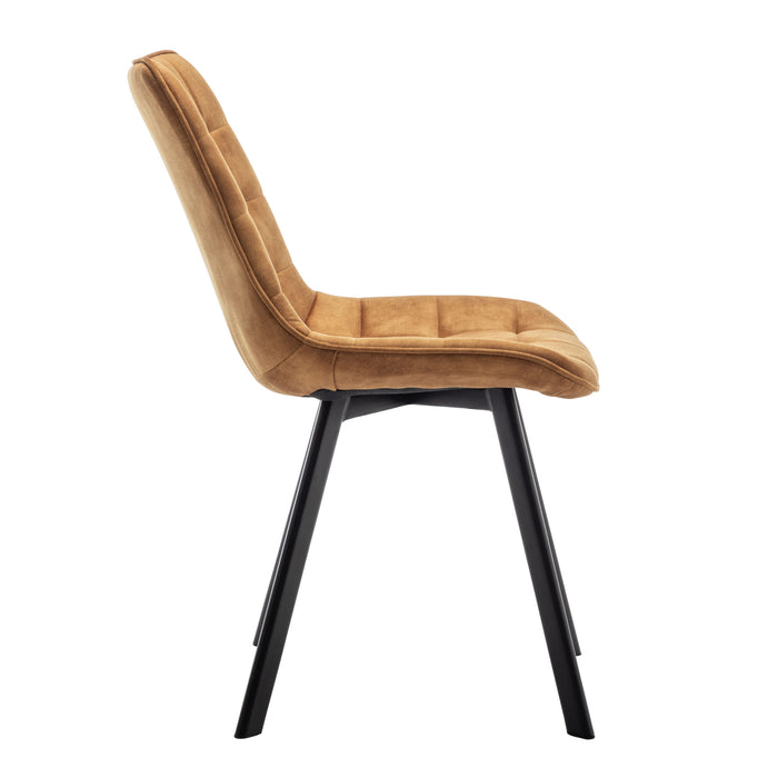 Furnihaus Eetkamerstoel Felix Velvet Geel Set van 4