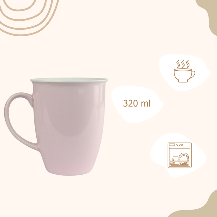 OTIX Koffiekopjes Koffiemok 6 stuks Diverse kleuren 320 ml Aardewerk