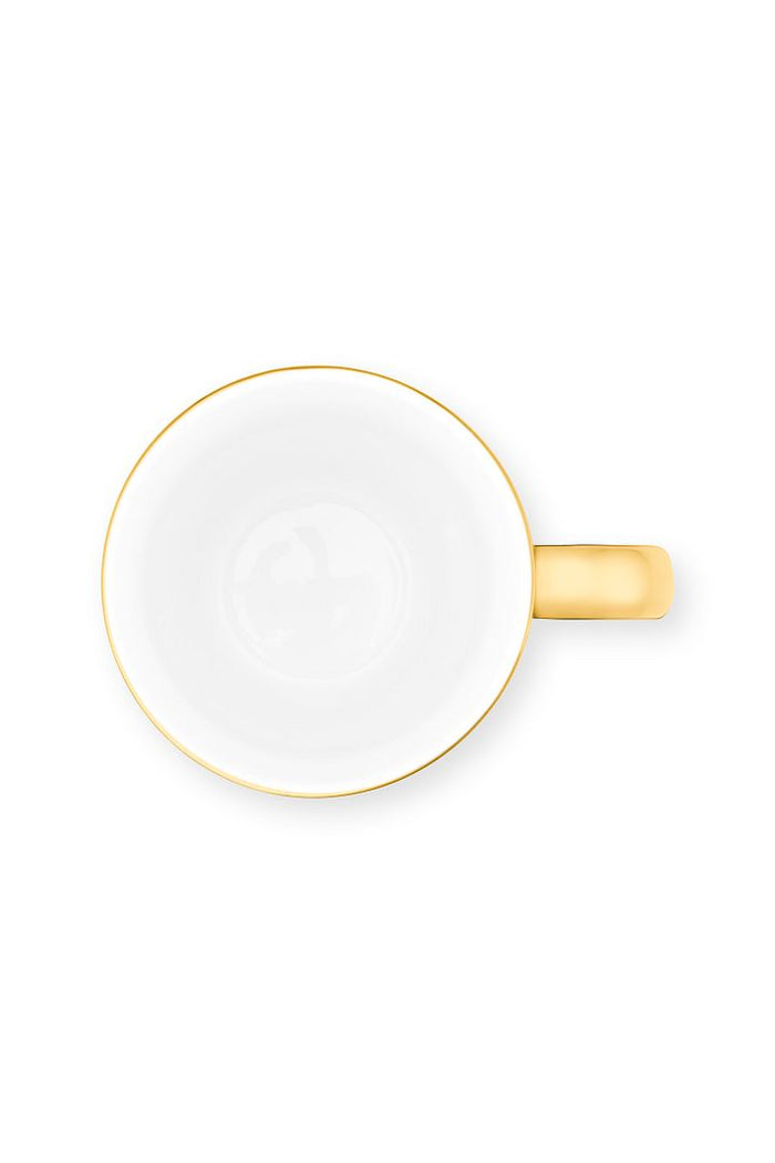 vtwonen XL Mokken met oor - Set van 4 - Goud - Porselein - 400ml