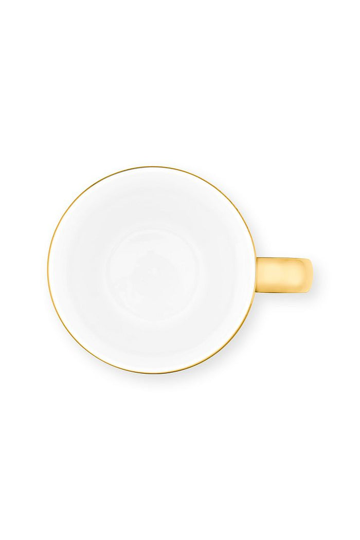 vtwonen Mokken met oor - Set van 4 - Goud - Porselein - 250ml