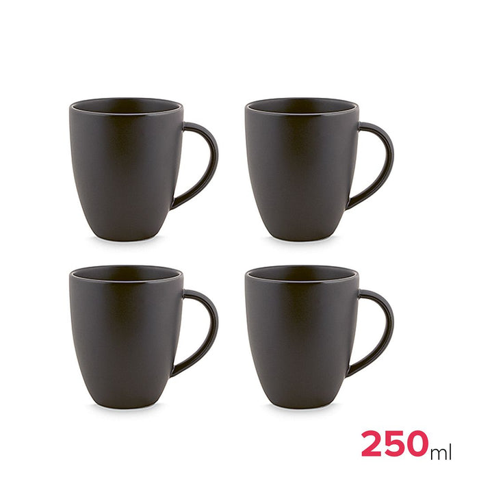 vtwonen Serviesset - Mat Zwart - Porselein - 24-delig