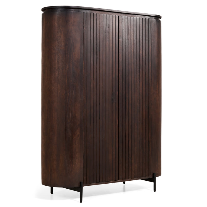 by fonQ Grand Wandkast Donkerbruin Mangohout