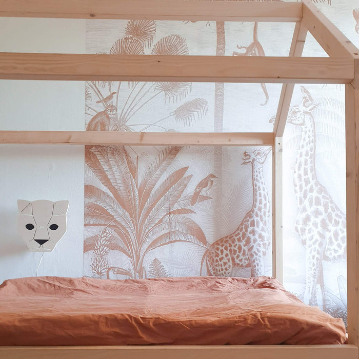 Houten wandlamp kinderkamer | Panter - blank