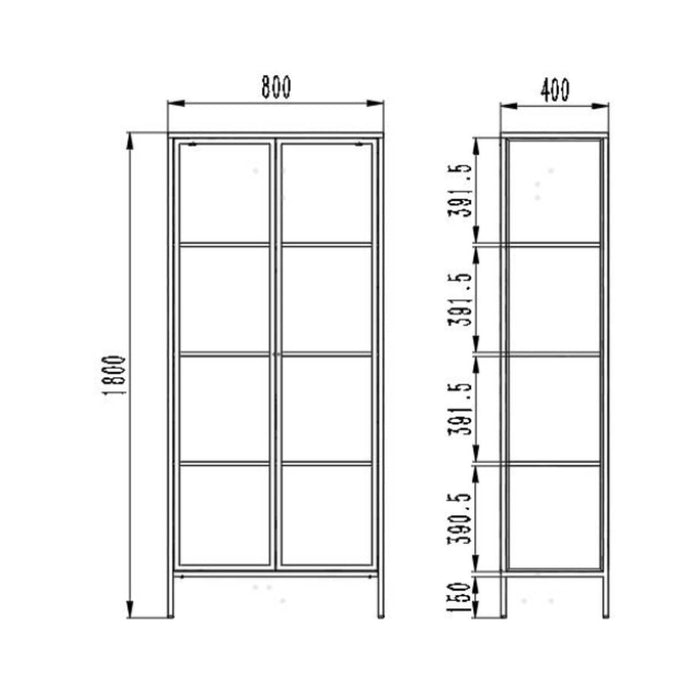 by fonQ Aria Vitrinekast - H 180 cm