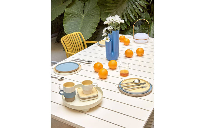 Kave Home - Zaltana uitschuifbare aluminium buitentafel met mat witte