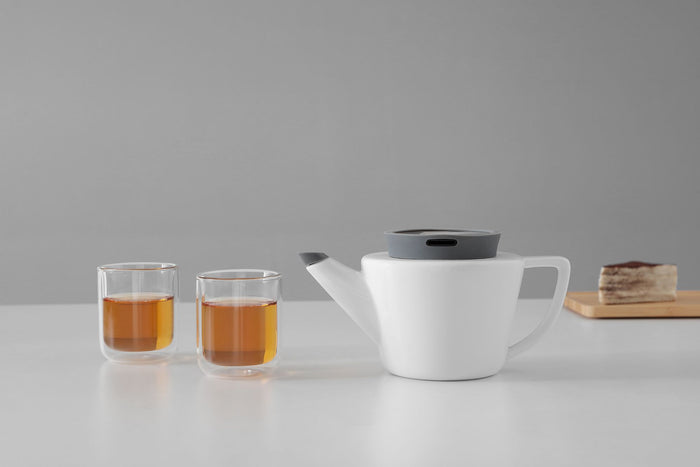 Theepot Porselein|Siliconen|RVS 500 ml Grijs