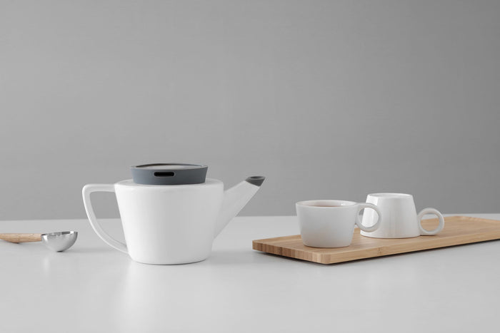 Theepot Porselein|Siliconen|RVS 500 ml Grijs