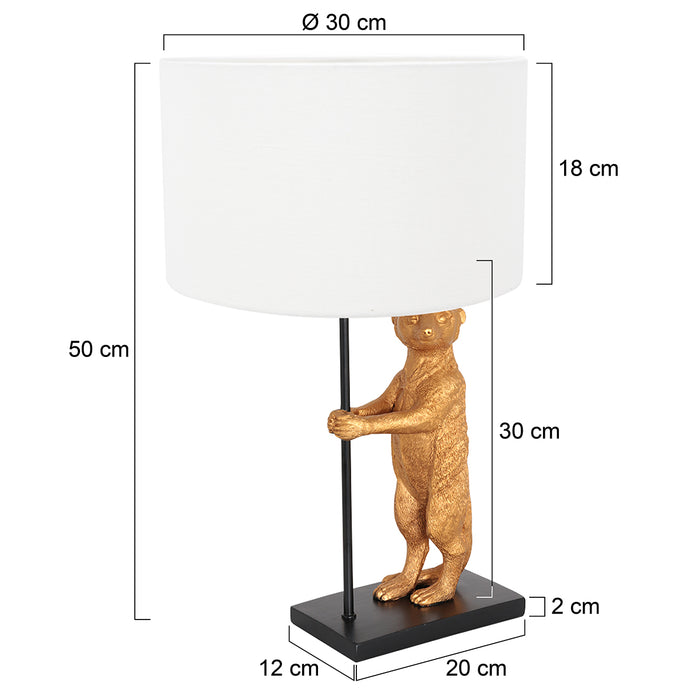 Anne Lighting Animaux tafellamp wit metaal 50 cm hoog