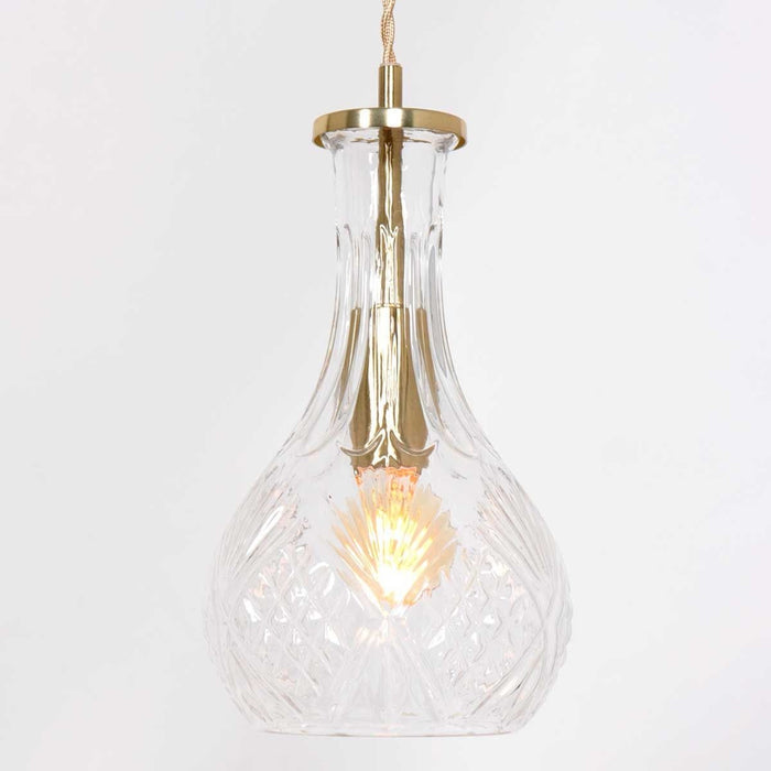 Mexlite Grazio glass hanglamp – E27 (grote fitting) – messing