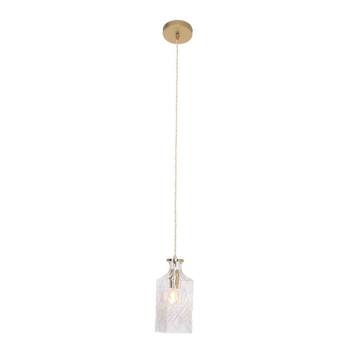 Mexlite Grazio glass hanglamp – E27 (grote fitting) – messing