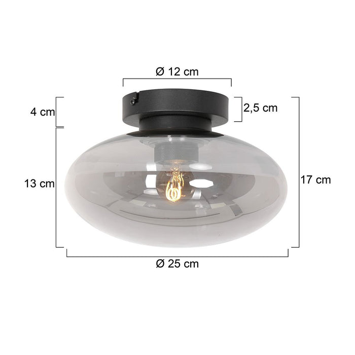 Steinhauer Plafondlamp reflexion Ø 25 cm 3387 zwart