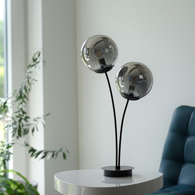 JUST LIGHT Tafellamp Big Widow Zwart 2 Lichts E14