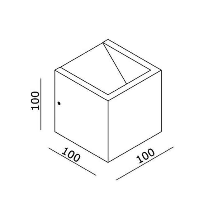 Artdelight Wandlamp Cube Aluminium Led 10 x 10 cm IP54
