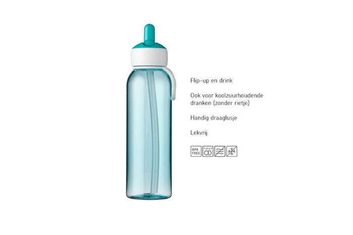 Waterfles flip-up Campus 500 ml - turquoise