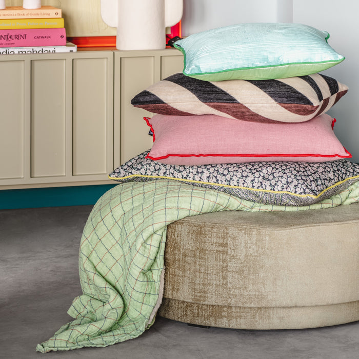 HKliving Checkered Sherpa Plaid 130 x 170 cm - Mint