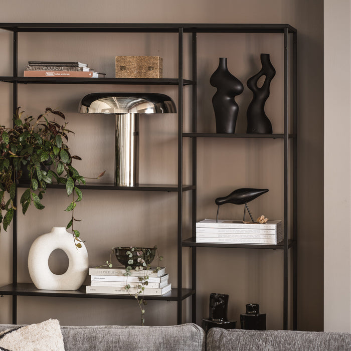 present time - Vase Organic Swirls polyresin black