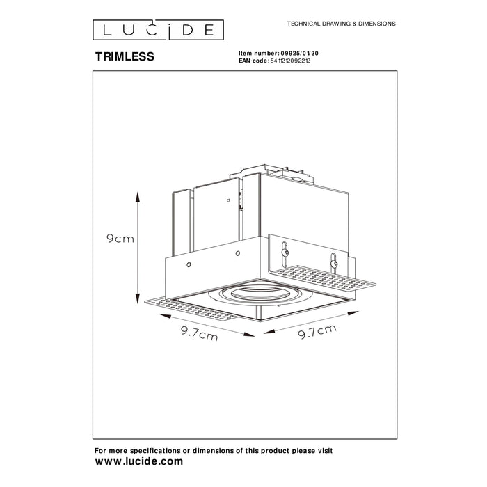 TRIMLESS - Inbouwspot - GU10 - Zwart