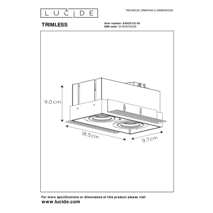 TRIMLESS - Inbouwspot - GU10 - Zwart