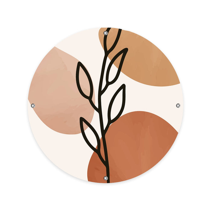 Sweet Living - Ronde Tuinposter Illustrated Leaves- B60 x L60 cm