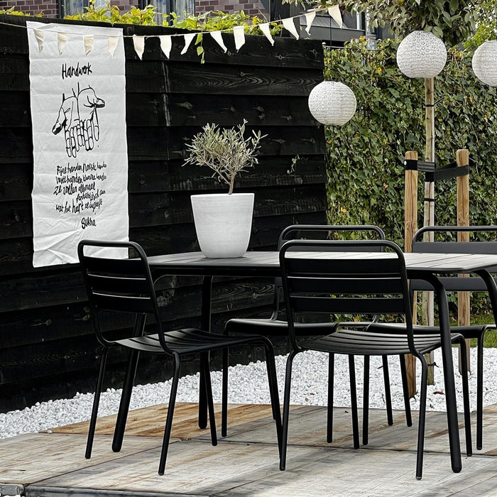 Metalen tuinset Max zwart 150 cm