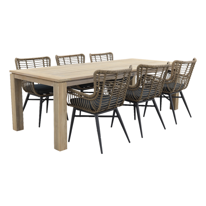 VDG Jasmine natural|Rome grey 240 cm. tuinset - 7-delig