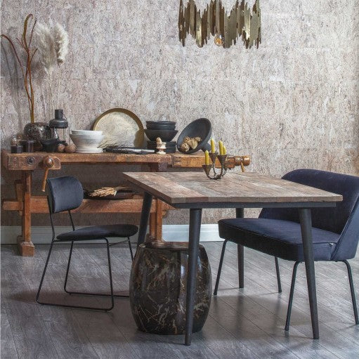 WOOOD Vogue Eetbank - Velvet - Teal - 83x120x59