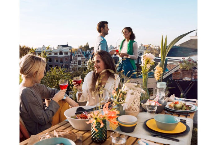 Saladebestek Bloom 2-delig - Pebble white