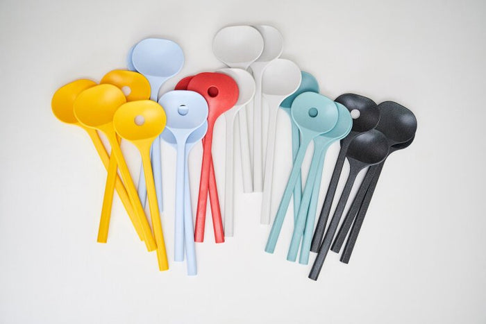 Saladebestek Bloom 2-delig - Pebble white