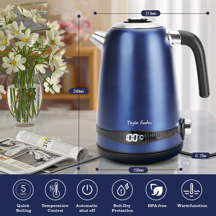 Taylor Swoden Sinbad 30UGY-Waterkoker-Instelbare Temperatuur1.7L-Blauw