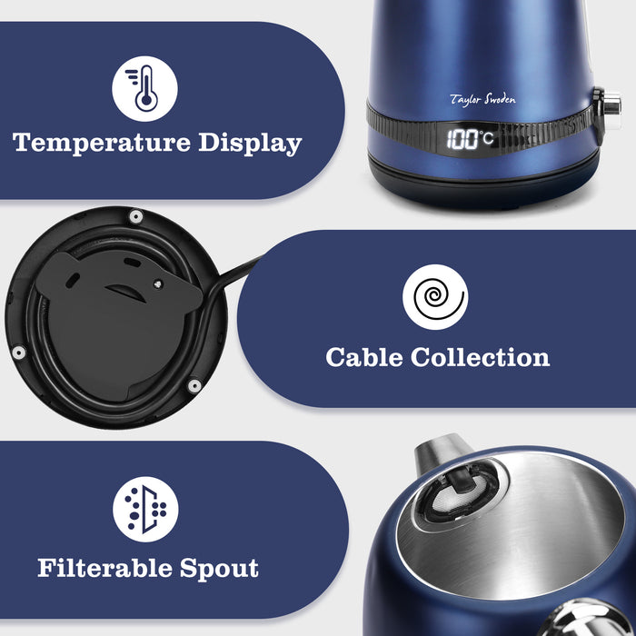 Taylor Swoden Sinbad 30UGY-Waterkoker-Instelbare Temperatuur1.7L-Blauw