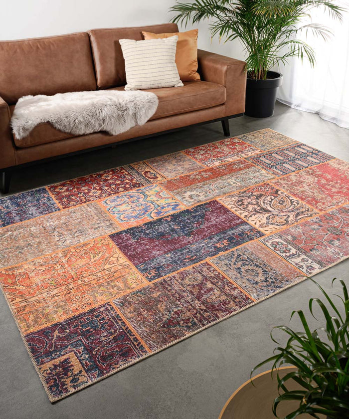 Heritaged Patchwork vloerkleed - Fade Heritage blauw|multi - 76x150 cm