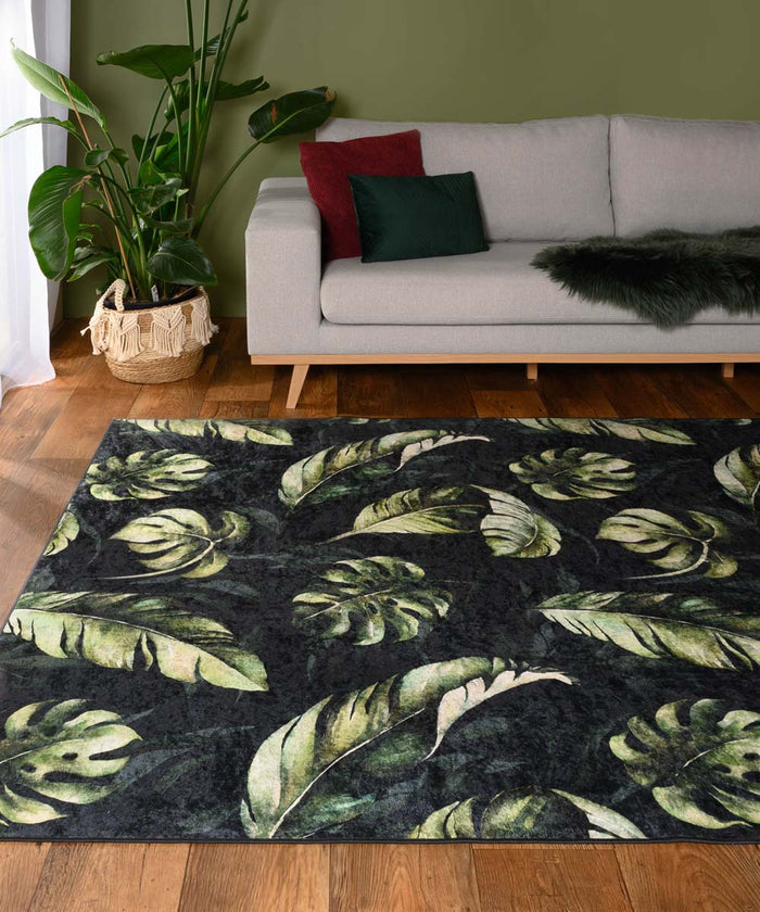 Tapeso Vloerkleed jungle wasbaar - Moderna groen - 80x150 cm