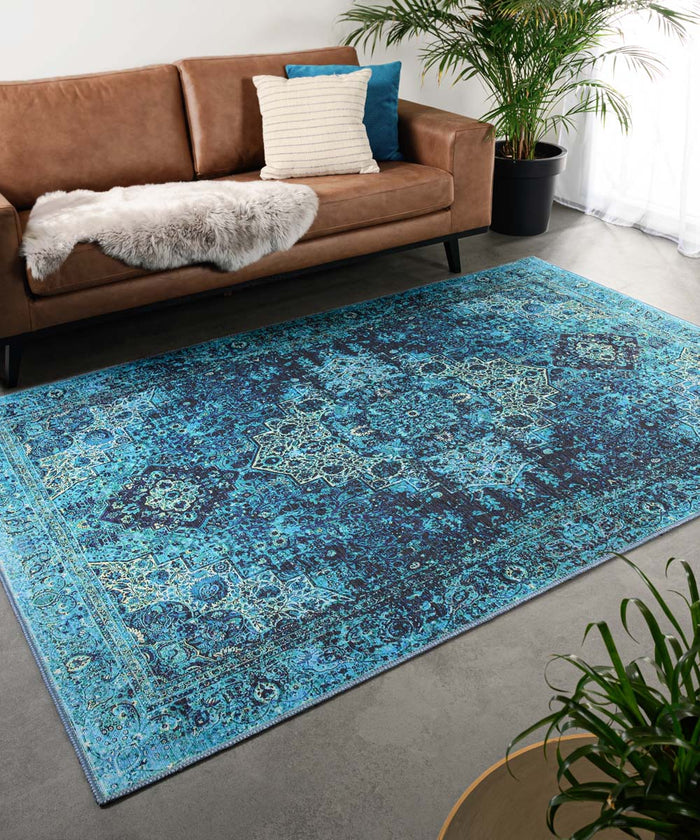Heritaged Vintage vloerkleed - Fade No.2 blauw - 305x405 cm