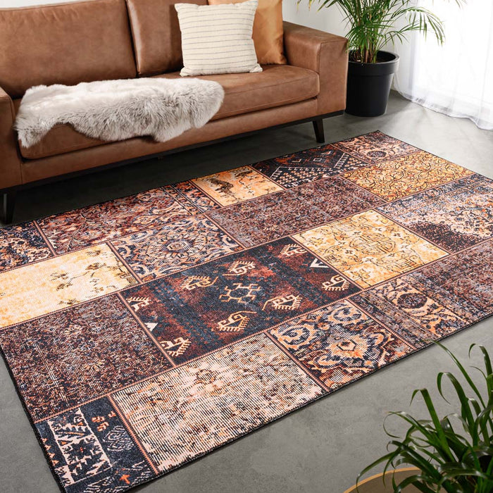 Heritaged Patchwork vloerkleed - Fade No.1 goud|bruin - 76x150 cm