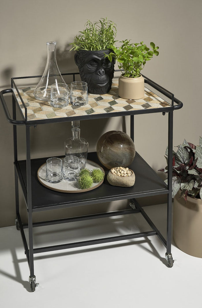 Villa Collection Karv metalen keuken trolley zwart