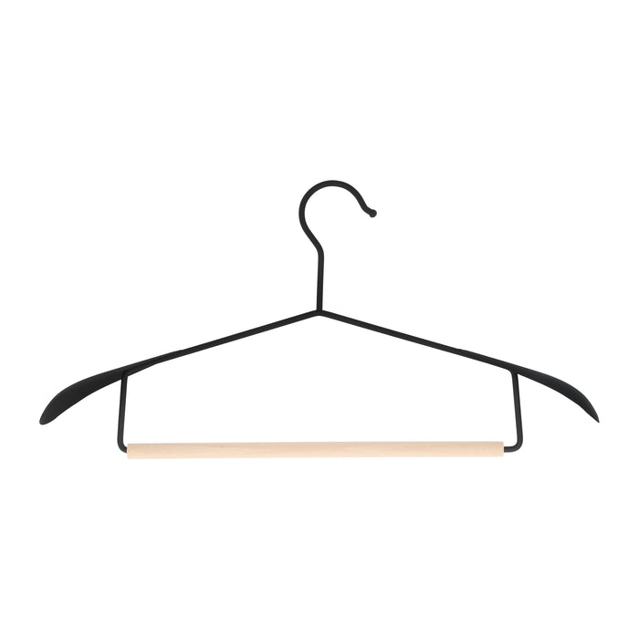 QUVIO Kledinghanger - set van 5 - Zwart en hout