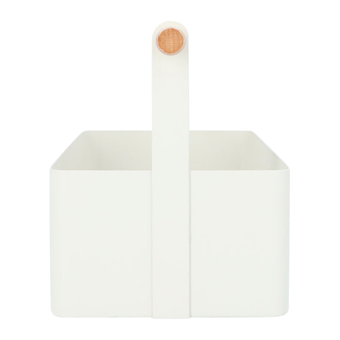 QUVIO Opbergbak met handvat - Metaal - Wit