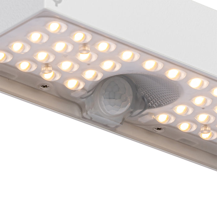 QAZQA Buiten wandlamp wit met dimlicht en sensor op solar - Kayo