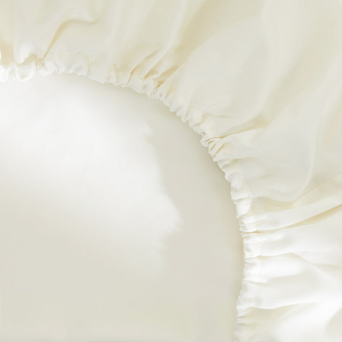 Damai Topper Hoeslaken Biologisch Katoen Satijn ivory