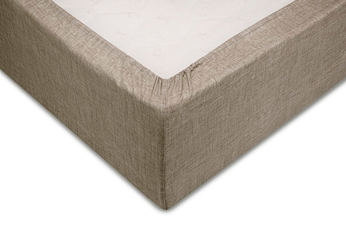Zo Home Lino Hoeslaken Katoen Linnen Look 35cm Hoek - palm taupe