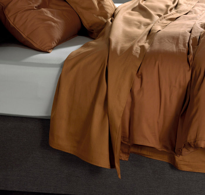Zo home Satinado Laken Katoen Satijn - cognac brown