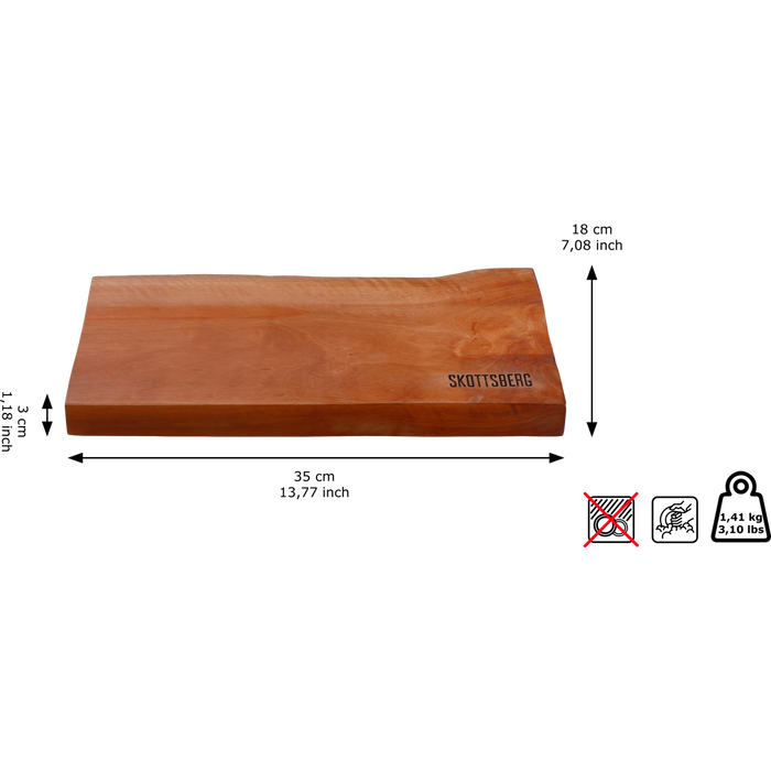Skottsberg Serveerplank Woodworks 35 x 18 x 3 cm Bruin Hout