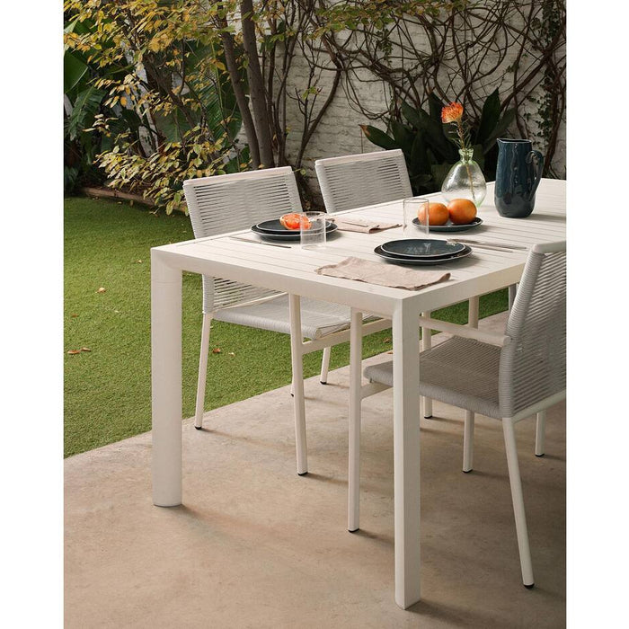 Kave Home - Culip buitentafel van aluminium met witte afwerking 180 x